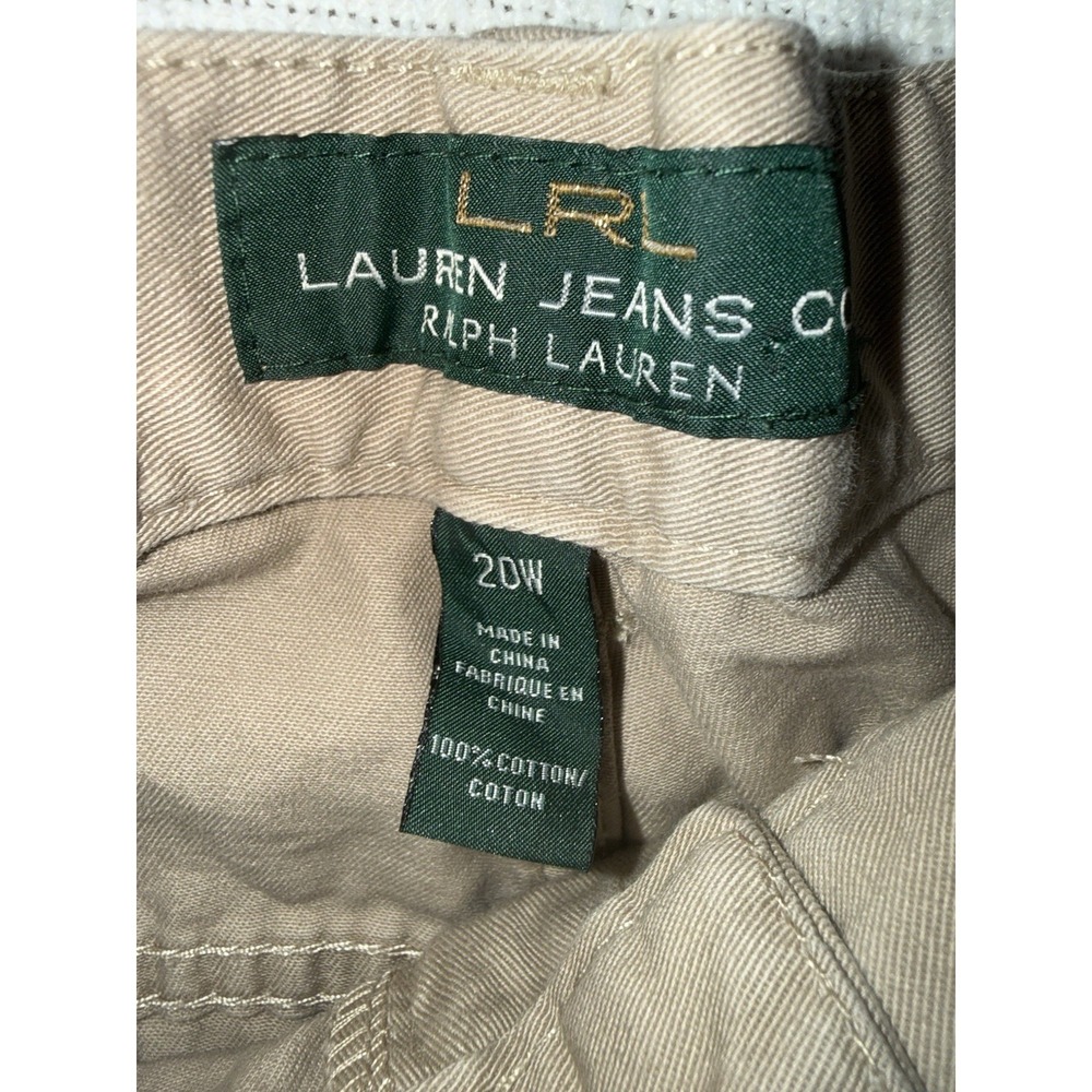RALPH LAUREN LRL Jean Co. Classic Midcalf Khaki Tan Cotton Cropped Pants 20W - Picture 5 of 11